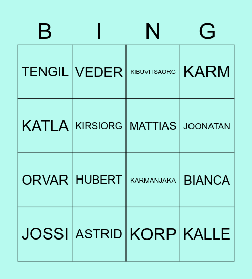 Vennad Lõvisüdamed Bingo Card