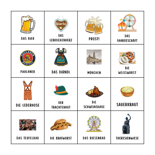 Oktoberfest - Loteria auf Deutsch Bingo Card