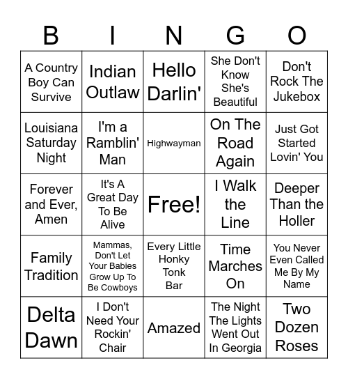 Cowboy Classics Bingo Card