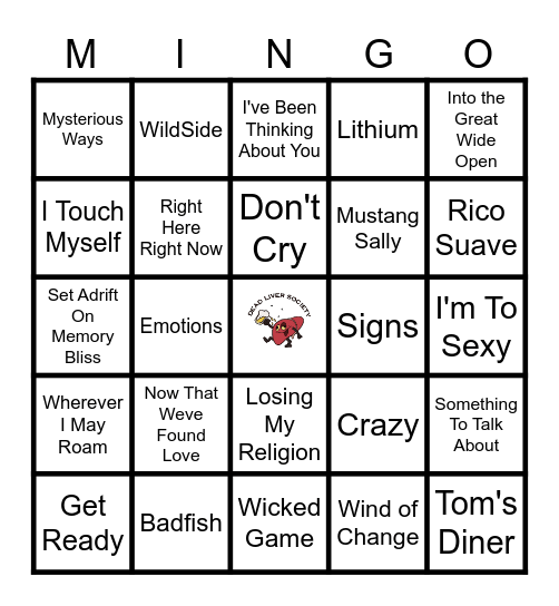 1991 Top Hits! Bingo Card