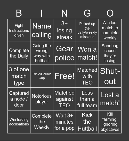Umbra Bingo Card