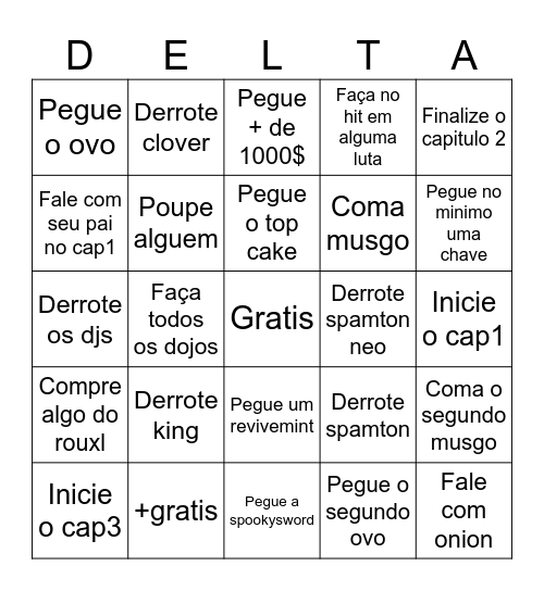 Deltabingo Card