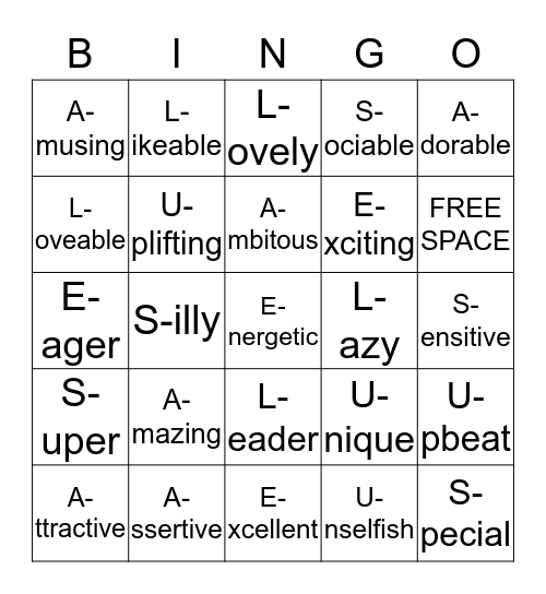 What is A-L-E-X-U-S? Bingo Card