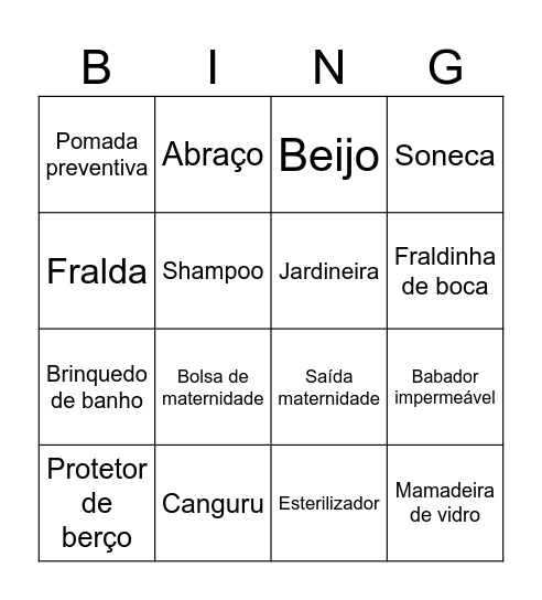 bingo da Maria Flor Bingo Card