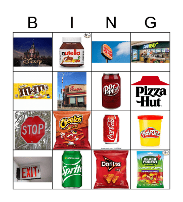 Environmental Print Bingo Card