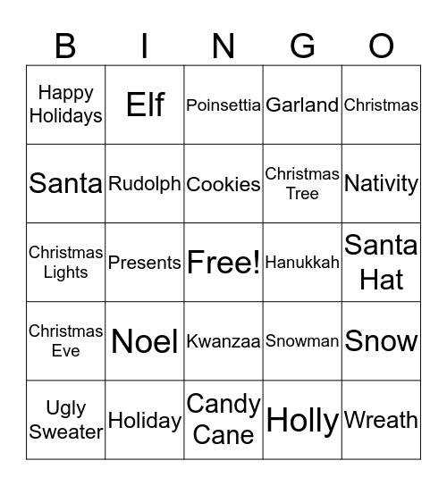 Conway Christmas Bingo Card