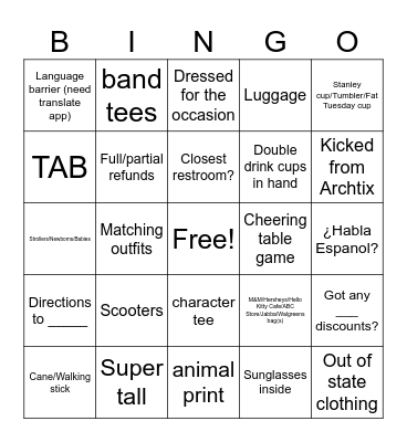 Box Office Bingo #1 Bingo Card