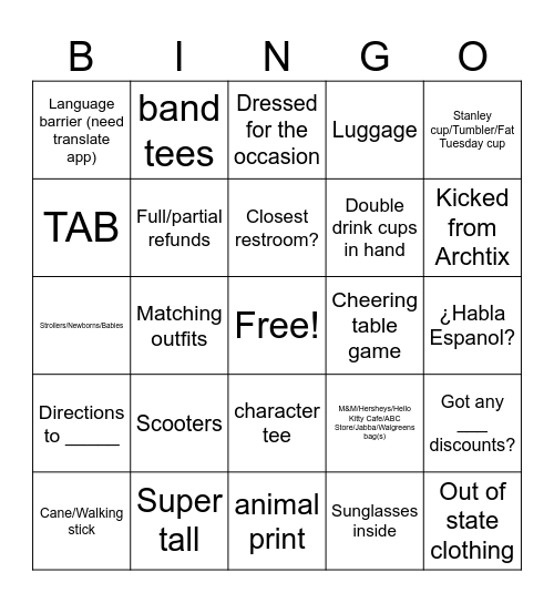 Box Office Bingo #1 Bingo Card