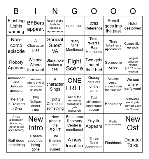 tpot 20 Bingo Card