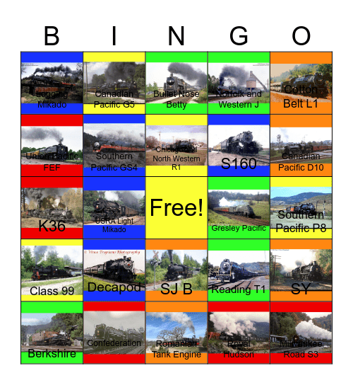 Preserved Steamers in the USA and Canada Bingo Card