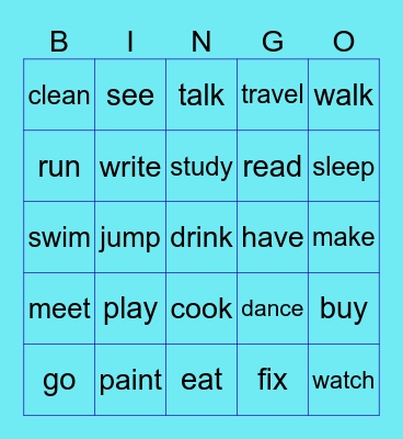 REGULAR AND IRREGULAR ERBS Bingo Card