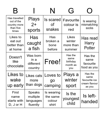 Find someone who... Bingo Card