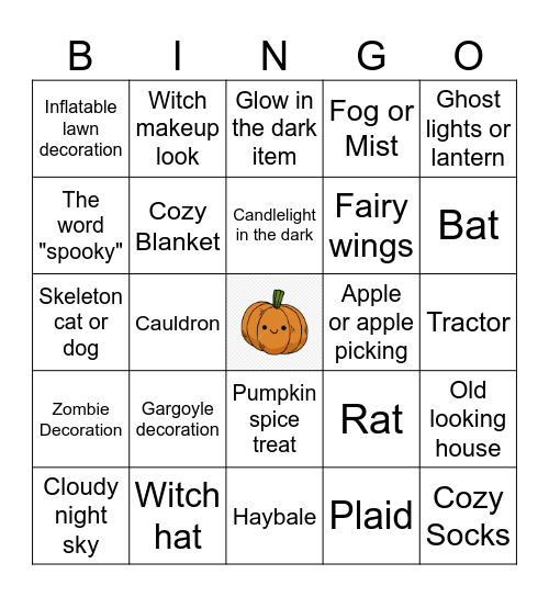 Spooky Halloween Card 1 Bingo Card
