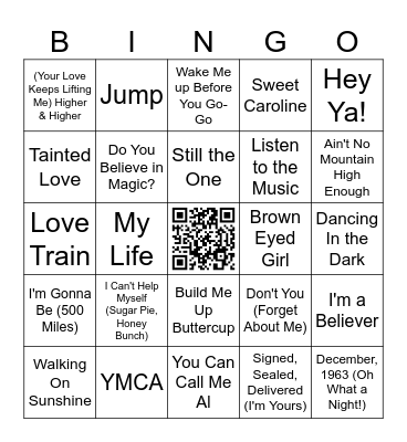 FEEL GOOD SONGS 2 Bingo Card