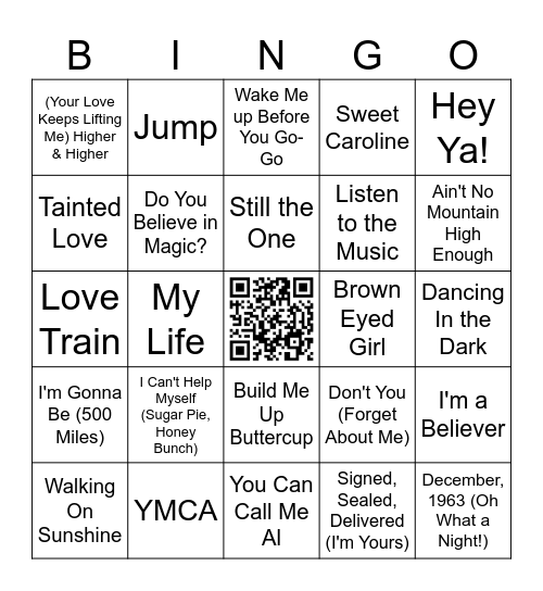 FEEL GOOD SONGS 2 Bingo Card