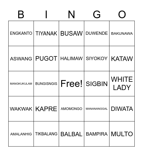 HALLOWEEN BINGO Card