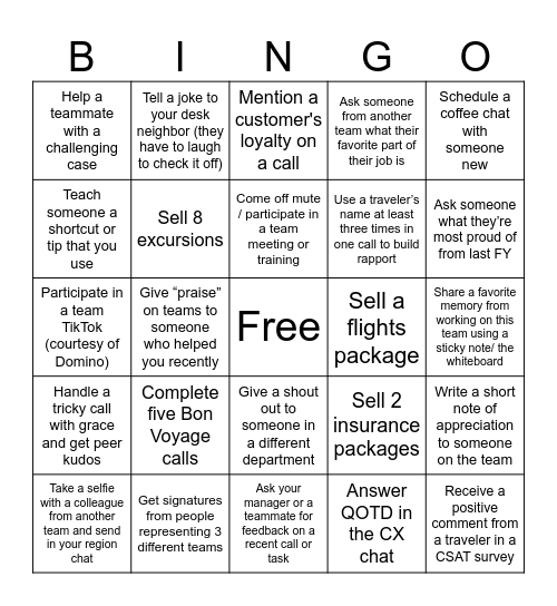 Gab's Great Giveaway Bingo Card