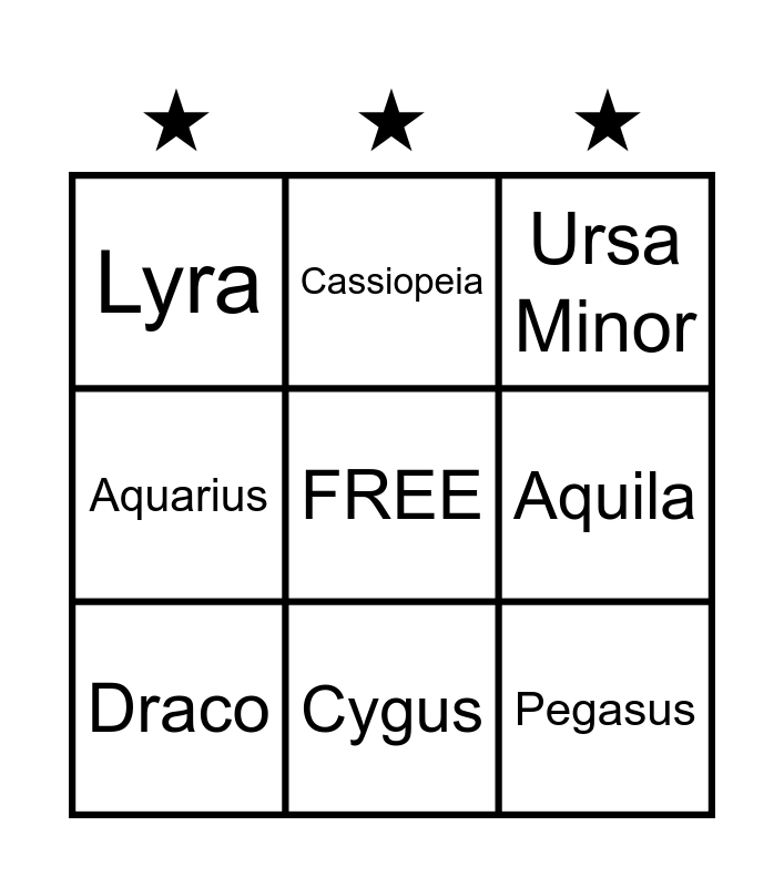 CONSTELLATION Bingo Card