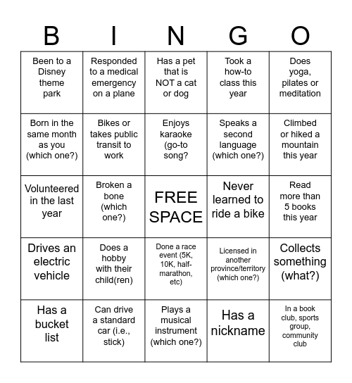 DoF&CP Appreciation Event Bingo Card