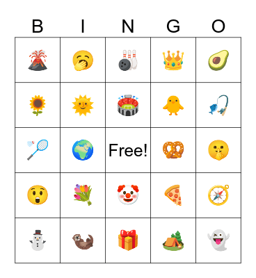 Emoji Bingo Card