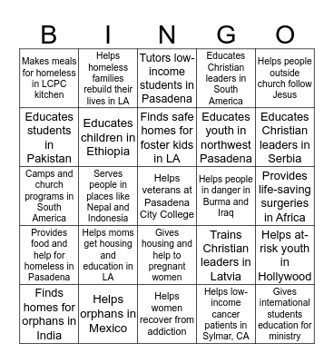 Christmas Market Bingo Card