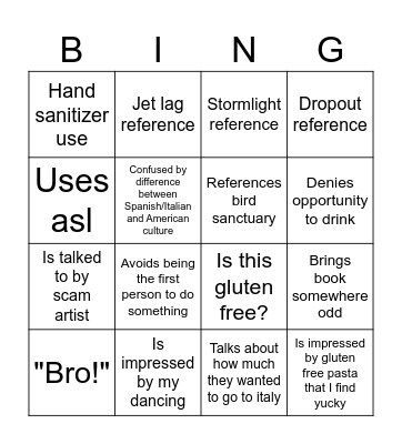 Jay bingo Card