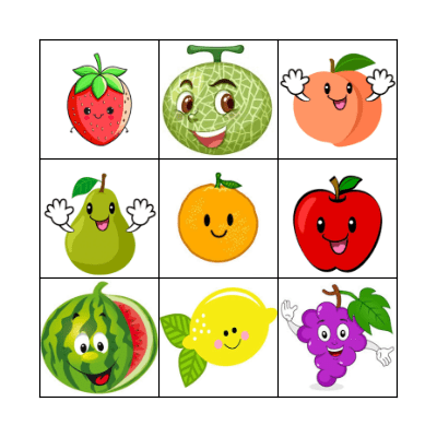 Fruit Bingo Card