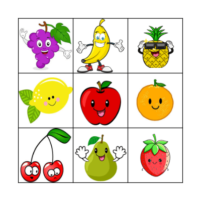 Fruit Bingo Card