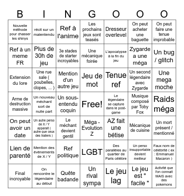 Bingo Pokemon AZ Bingo Card