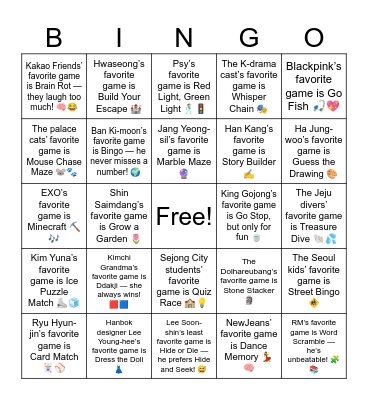 Admiral Yi Sun-sin’s favorite game is Blue Marble 🌊 Bingo Card