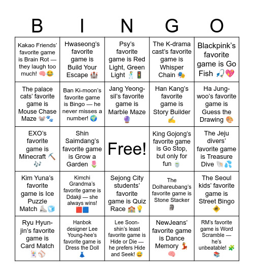 Admiral Yi Sun-sin’s favorite game is Blue Marble 🌊 Bingo Card