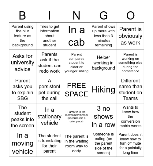 MS PTC BINGO Card