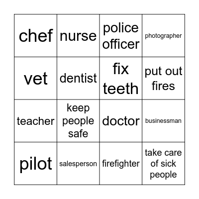 JOB BINGO Card