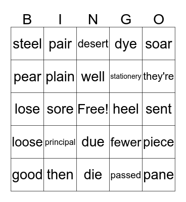 CCW Part 1 Bingo Card