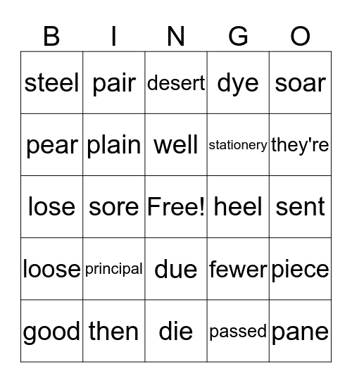CCW Part 1 Bingo Card