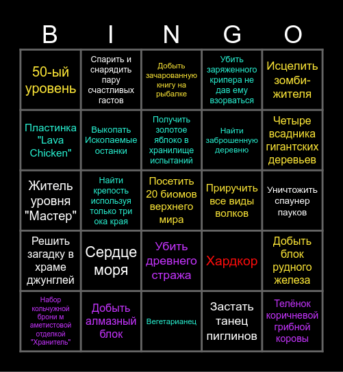 Испытание Любви Bingo Card