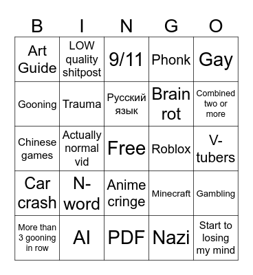 ig reels Bingo Card