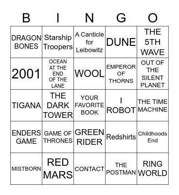 BOOK BINGO Card