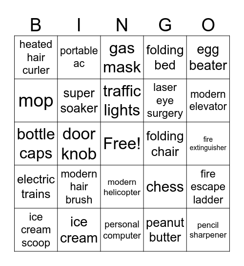 Black Inventions Bingo Card