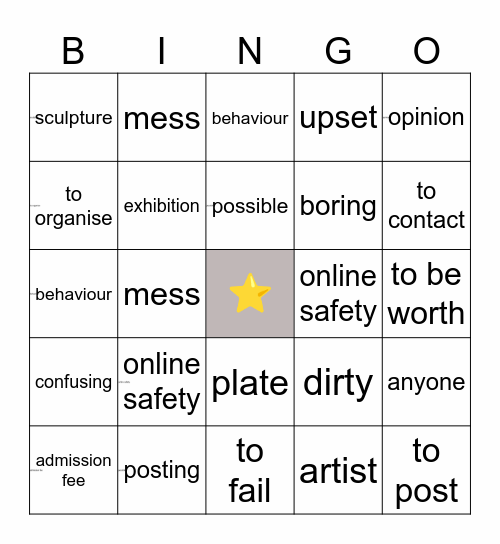 U2: How embarrassing! Bingo Card