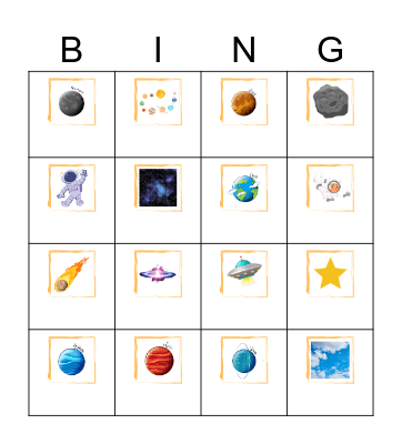 Space Bingo Card