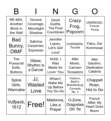 50 Jahre IKM - Musikbingo Card