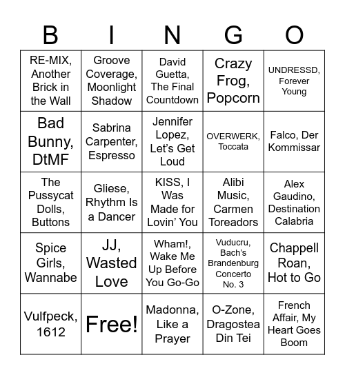 50 Jahre IKM - Musikbingo Card