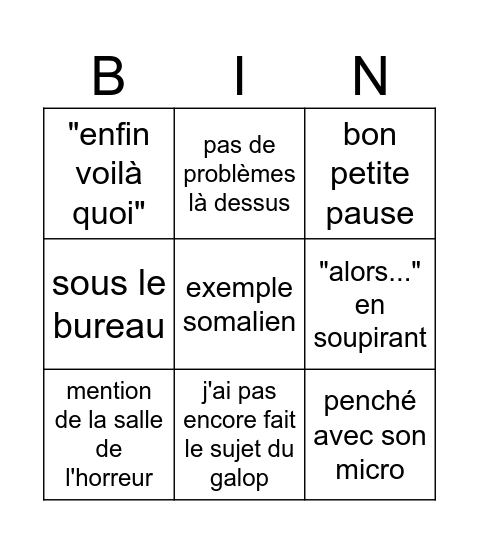 CM de Dracula II Bingo Card