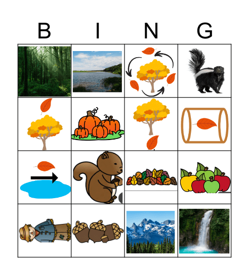 Fall Bingo Card