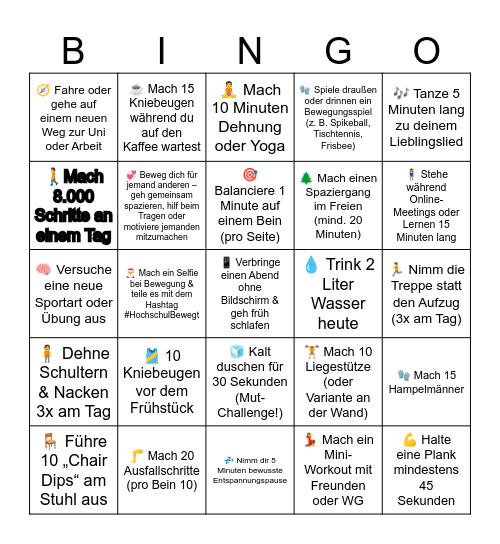 Test Bingo Card