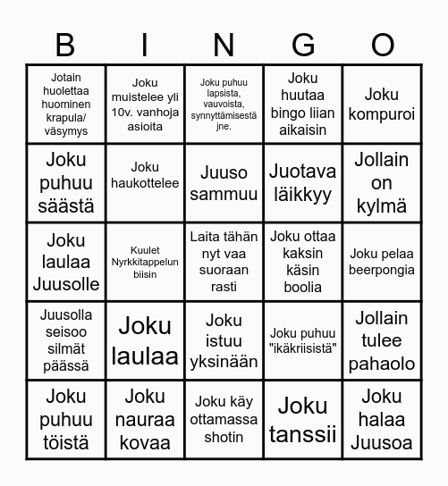 JUUSO 30 Bingo Card