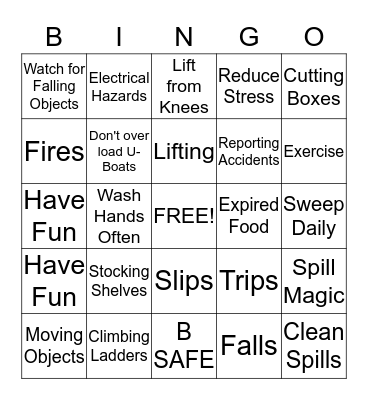 Family Dollar STAR Safety Week Bingo Card