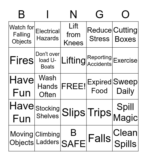 Family Dollar STAR Safety Week Bingo Card