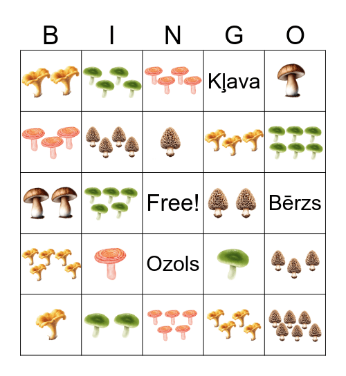 Dārzeņi Bingo Card